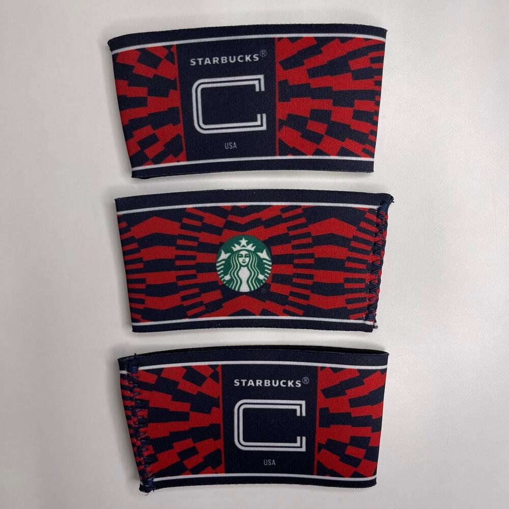 Set of 3! Starbucks World Cup Coffee Cup Sleeve Team USA USMNT Captain's Armband